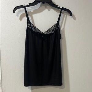 Black Lace Trim Cami Top
